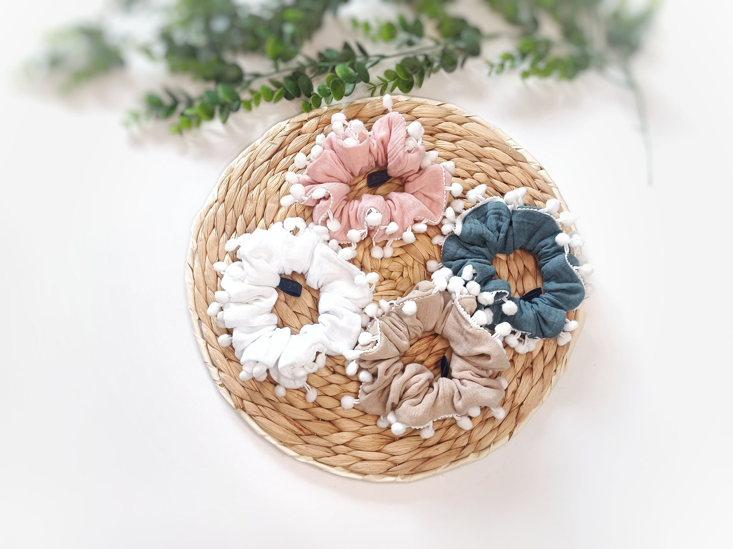 Candice, the pompom scrunchie