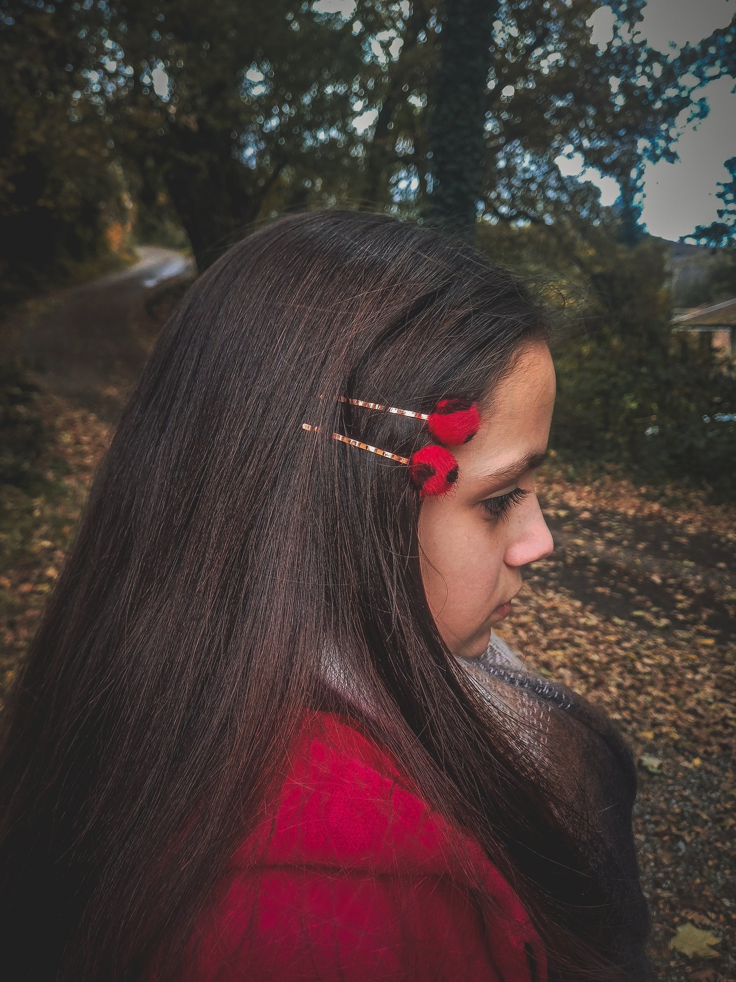 Holly, the fur barrettes