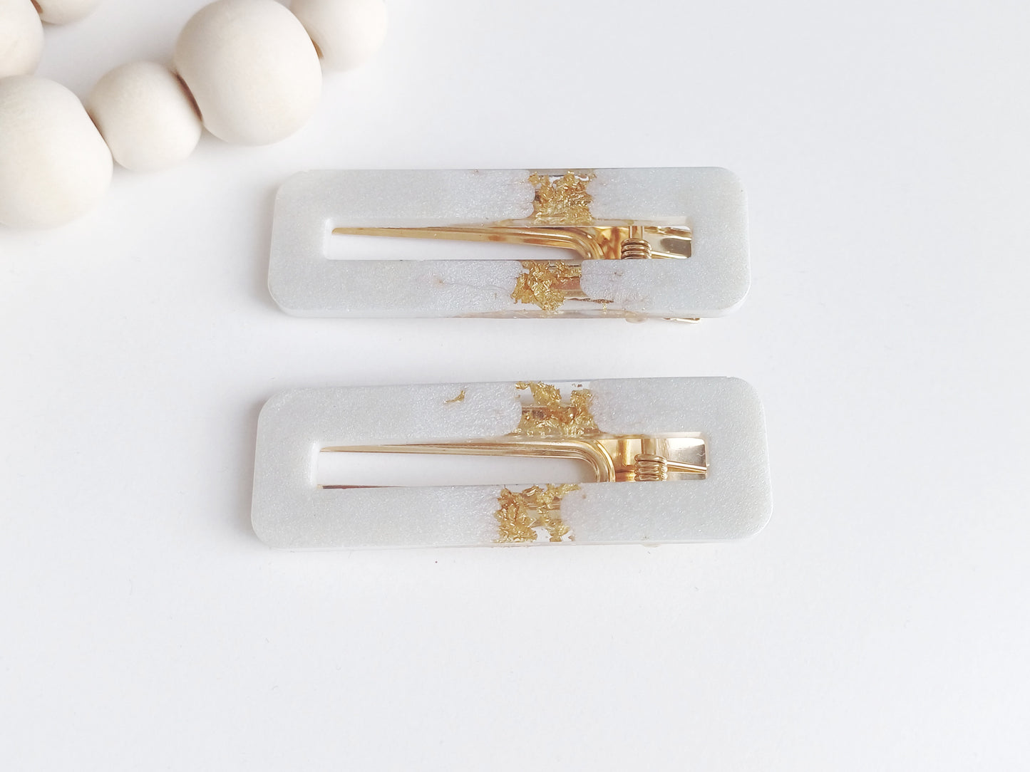 Sienna, the resin barrettes