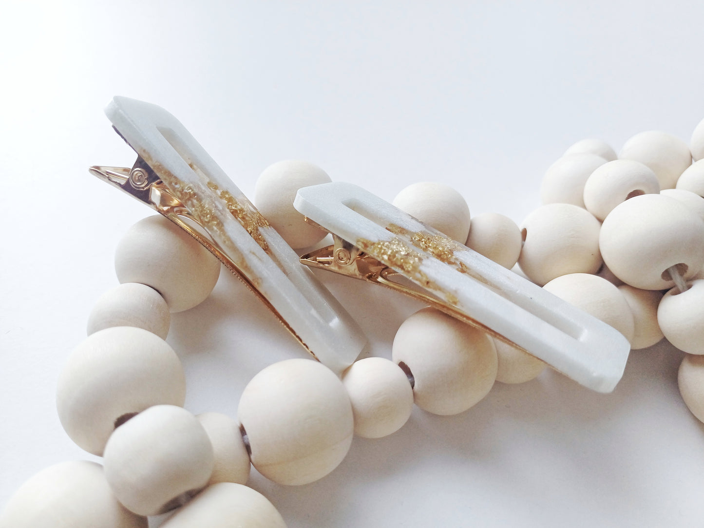 Sienna, the resin barrettes
