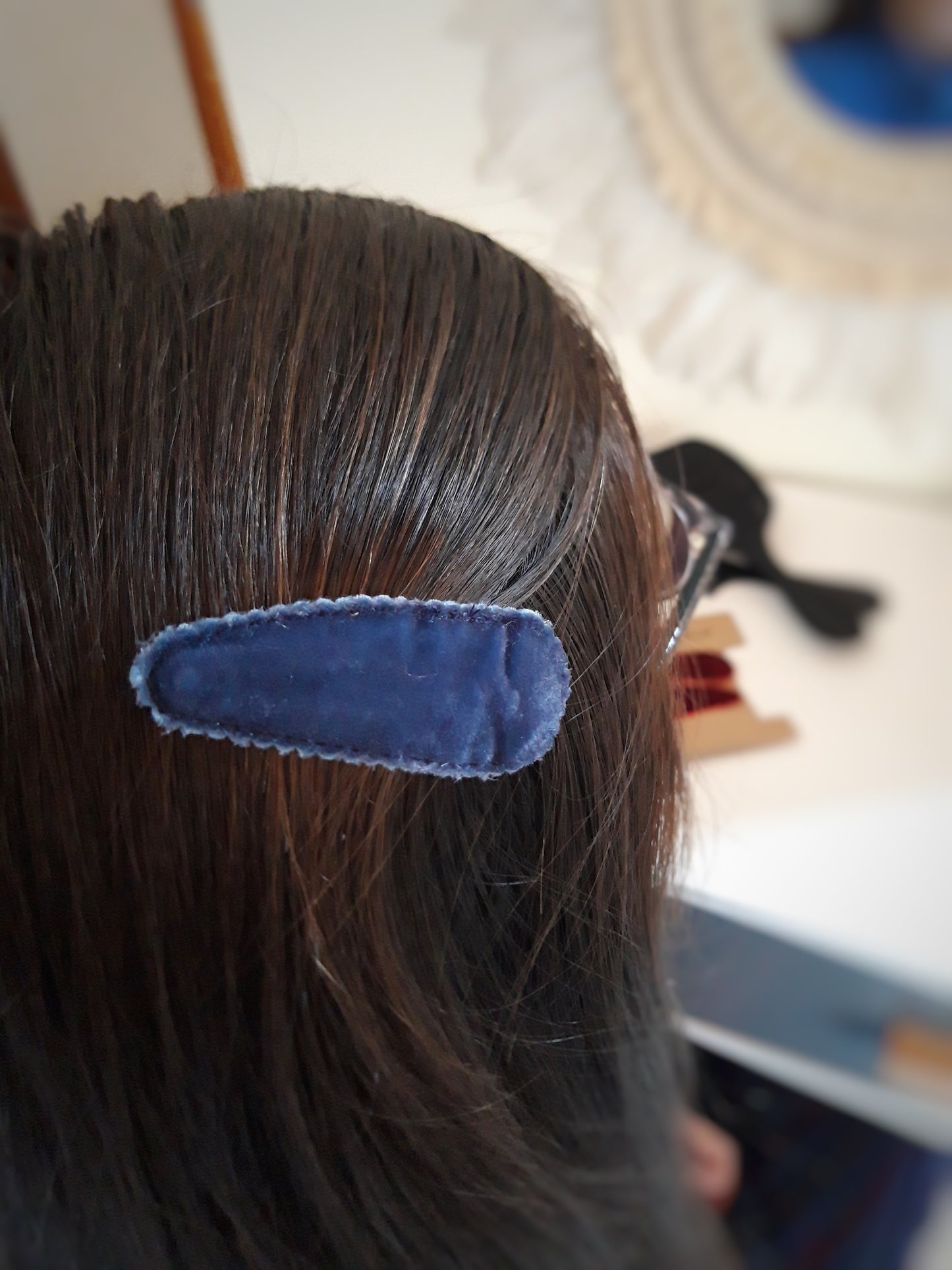 Capucine, les barrettes clic-clac en velours