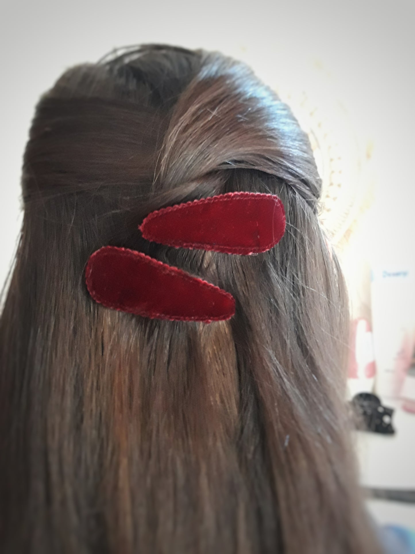 Capucine, les barrettes clic-clac en velours