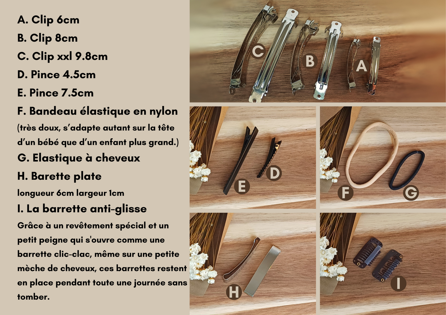 Stella, la barrettes macramé