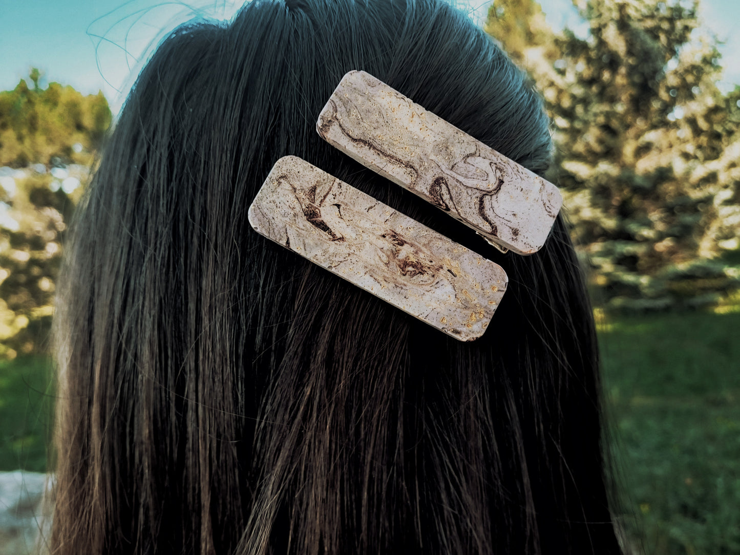 Serena, les barrettes en jesmonite