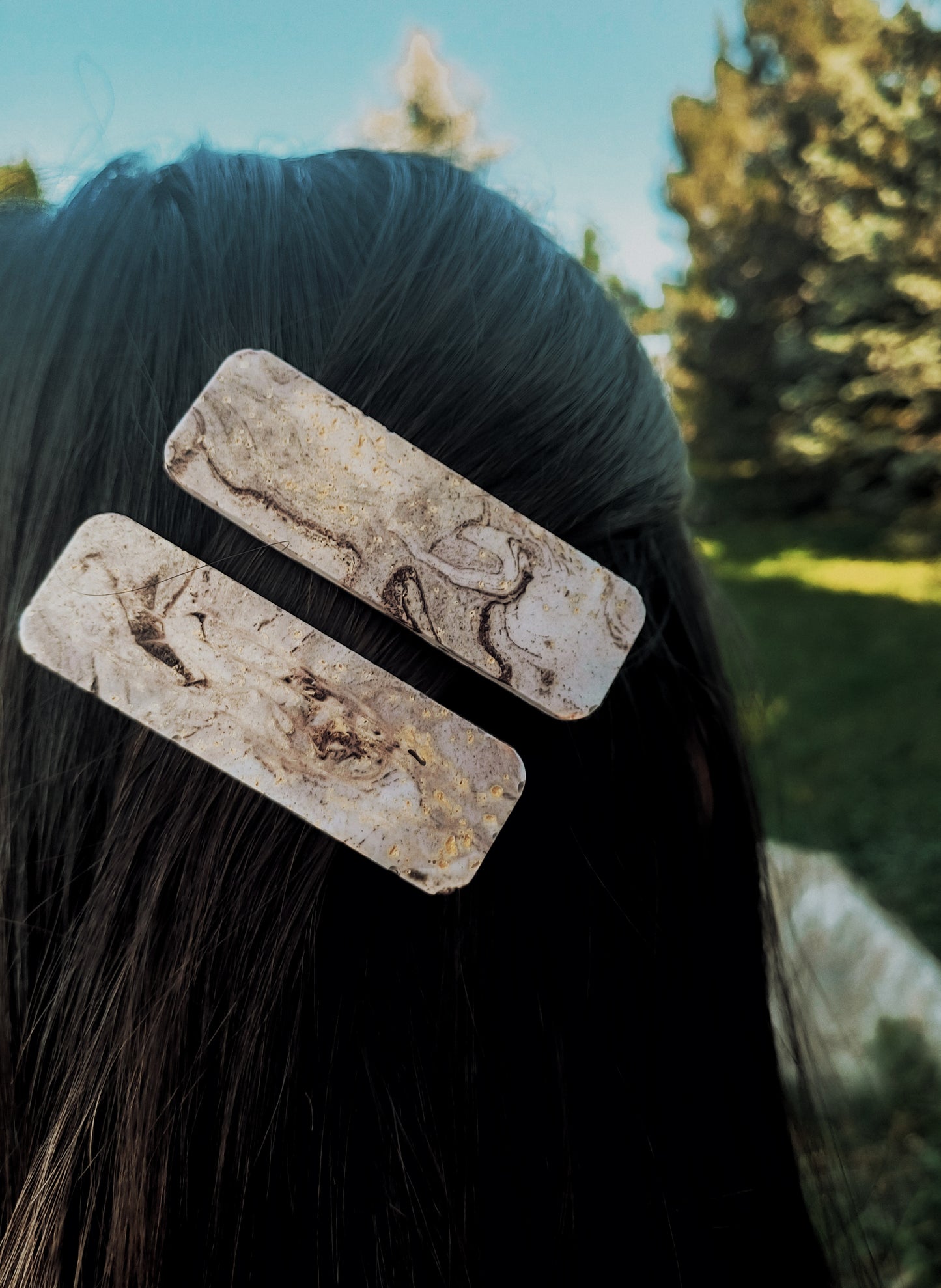 Serena, les barrettes en jesmonite