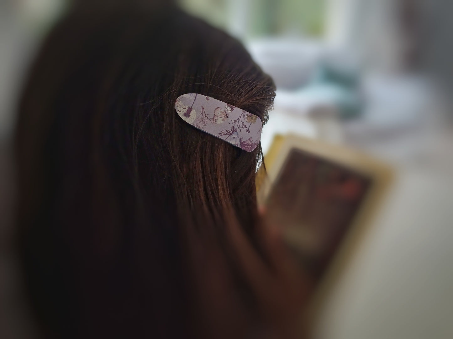 Camille, cliclac faux leather barrettes