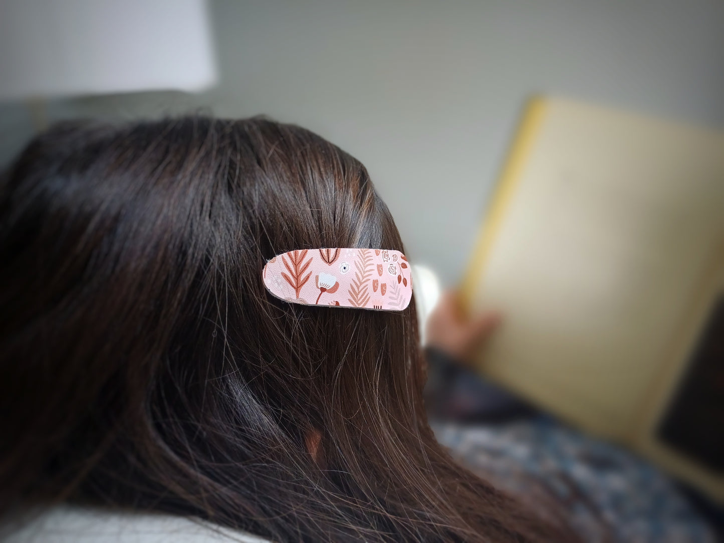 Camille, cliclac faux leather barrettes