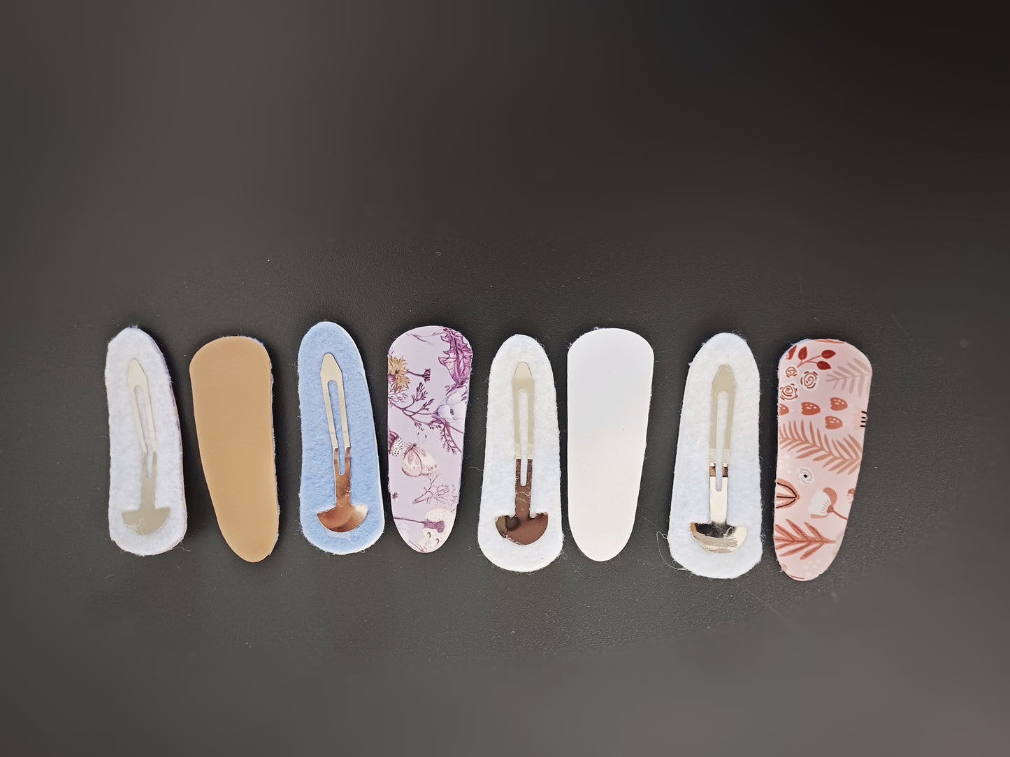 Camille, cliclac faux leather barrettes
